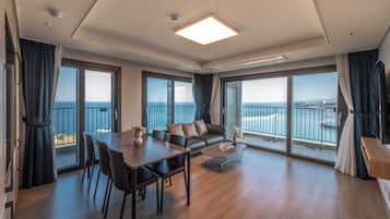 LCD TV, heated floors