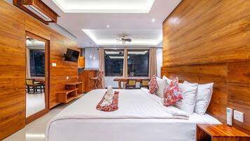 Quarto luxo, 1 cama King, cozinha | Roupas de cama de algodão egípcio, roupas de cama premium