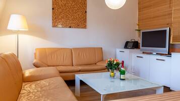 TV, DVD player, stereo