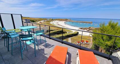 Villa du Port, Sur la plage, 8 personnes, vue panoramique