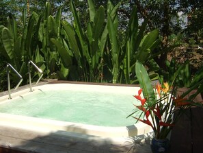 Banyera d'hidromassatge a l'aire lliure