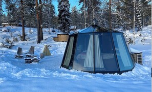 Tält Deluxe - 1 dubbelsäng | Terrass/Patio