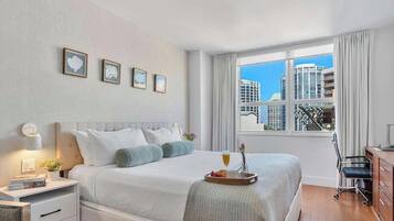 Iron/ironing board, travel crib, WiFi, bed sheets