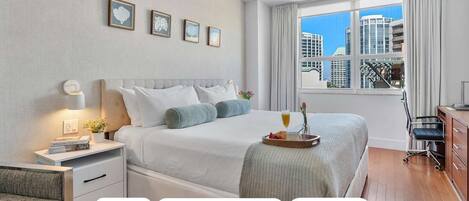 Iron/ironing board, travel crib, WiFi, bed sheets