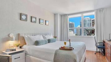 Iron/ironing board, travel crib, WiFi, bed sheets