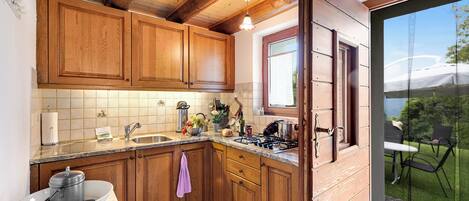 Familienchalet, 1 Schlafzimmer, Bergseite (Rustico San Martin) | Eigene Küche
