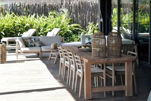 Villa, 4 Bedrooms, Private Pool, Mountain View | Outdoor dining - Beach Villa Soggy Dollar (Black River)