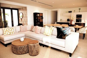 Villa, 4 Bedrooms, Private Pool, Mountain View | Living room - Beach Villa Soggy Dollar (Black River)