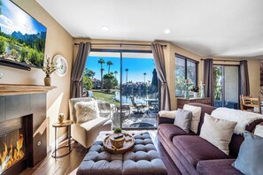 TV, fireplace, offices