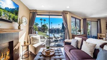 TV, fireplace, offices