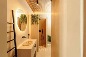 Ducha, secador de pelo, shampoo