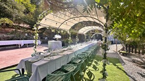 Outdoor banquet area