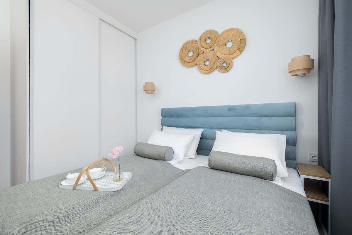 Bedroom with television.