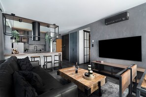 City Apartment, Balcony, City View | Living area