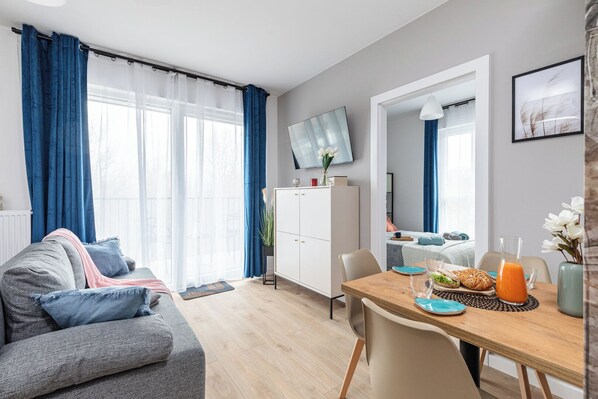 Comfort-studiosuite - balkon - udsigt til gårdsplads | Opholdsområde