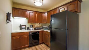 Microwave, dishwasher, coffee/tea maker, toaster