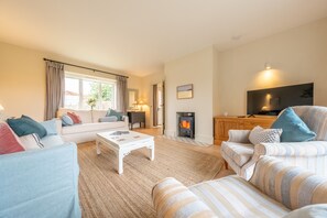 Televisión y chimenea 