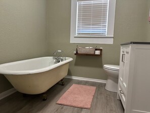 Shower, hair dryer, shampoo