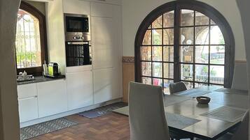 Een magnetron, een oven, een vaatwasser