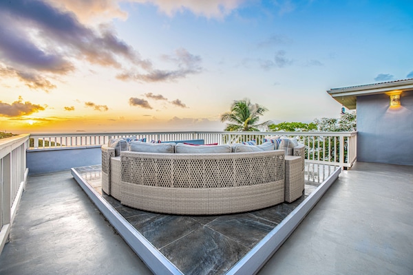 This new Frontgate sofa on the upper deck is perfect for sunsets & starry nights