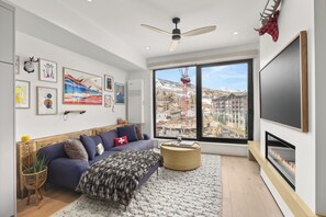 Apartment | Living area | 40-inch Smart TV with cable channels, fireplace - Electric Pass Lodge by Snowmass Vacation (Snowmass Village)