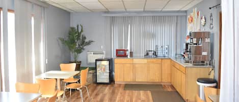 Free daily self-serve breakfast