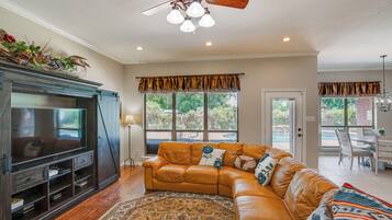 TV, DVD player, books