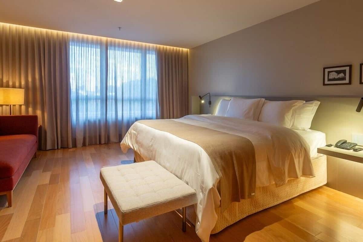 Premium-dobbeltværelse - 1 kingsize-seng - byudsigt | Pengeskab på værelset, individuelt design, skrivebord