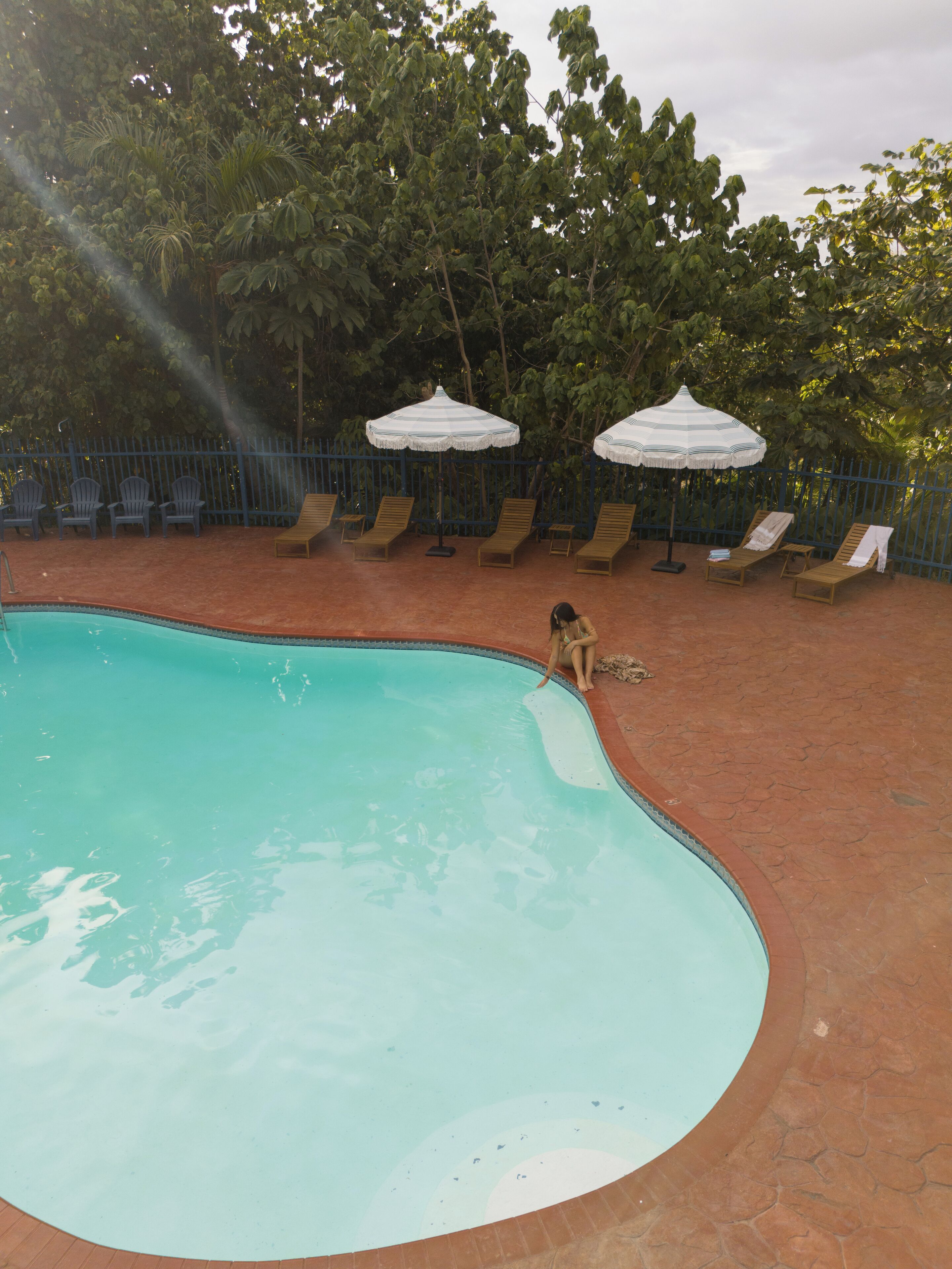 Outdoor pool, free cabanas, pool umbrellas