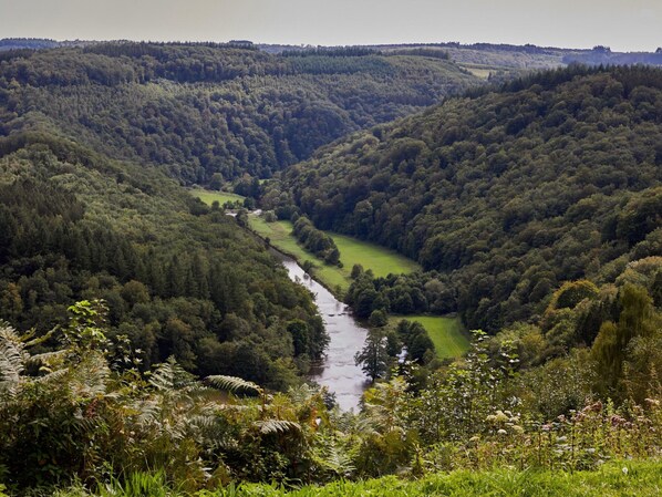 A river winding through a densely forested valley with a clear view of the surrounding landscape. - Romantic Home in Neufchateau (Neufchateau)