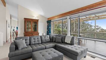 Smart TV, fireplace, ping pong