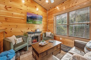 Smart TV, fireplace, video games