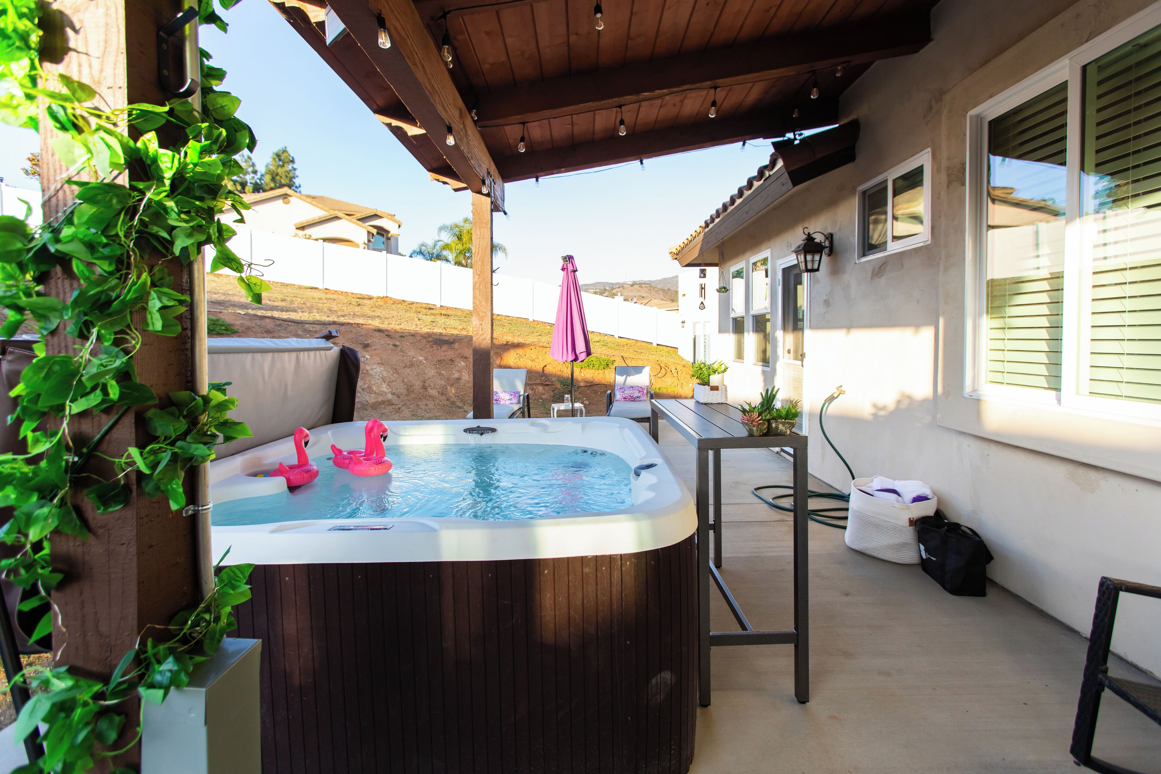Outdoor spa tub