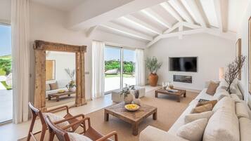 TV, fireplace, table tennis