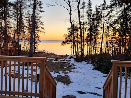 Property grounds. 4 Season Lakefront Cottage with Hot Tub