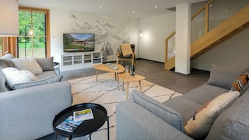 Televisión y chimenea