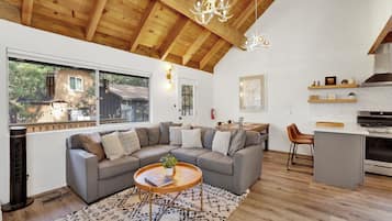 Smart TV, fireplace, video games, foosball