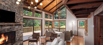 The Overlook | Hot Tub, Fireplace + Impeccable Views | 5 Min. to Town!