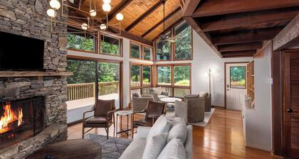 The Overlook | Hot Tub, Fireplace + Impeccable Views | 5 Min. to Town!