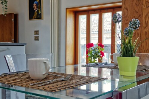 Wonderful apartment of 30 sqm located on the third floor of a period building with elevator (one step to access), perfect for 4 guests.The accommodation is located on the outskirts of the city center of Vicenza, close to all major places of interest, ide