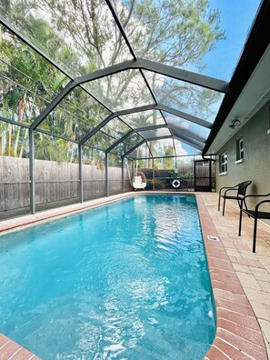 Outdoor pool, a heated pool
