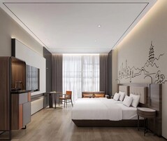 Down comforters, free minibar, in-room safe, individually decorated