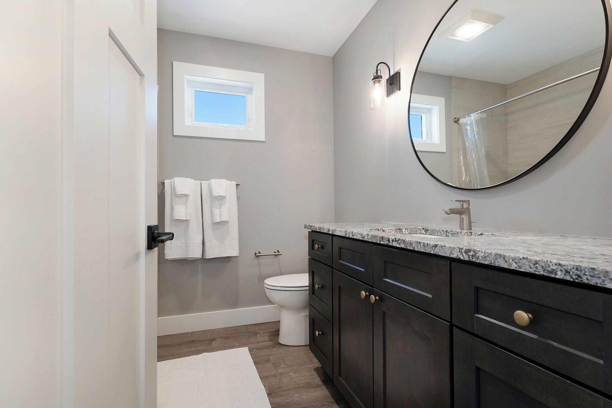 Shower, towels, soap, shampoo