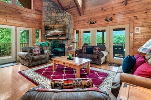 TV connectée, cheminée, jeux vidéo, lecteur de DVD