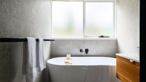 Ducha, secador de pelo, toallas y champú