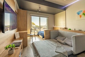 奢華公寓, 1 張標準雙人床及 1 張梳化床, 非吸煙房, 露台 | 客廳