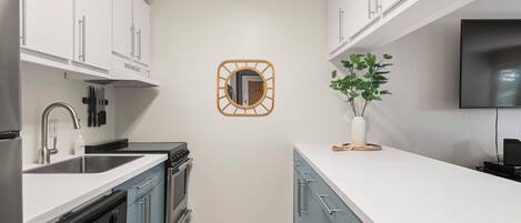 Fridge, microwave, stovetop, dishwasher