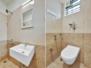 华丽独立别墅, 1 张大床 | 浴室 | 淋浴设施、毛巾