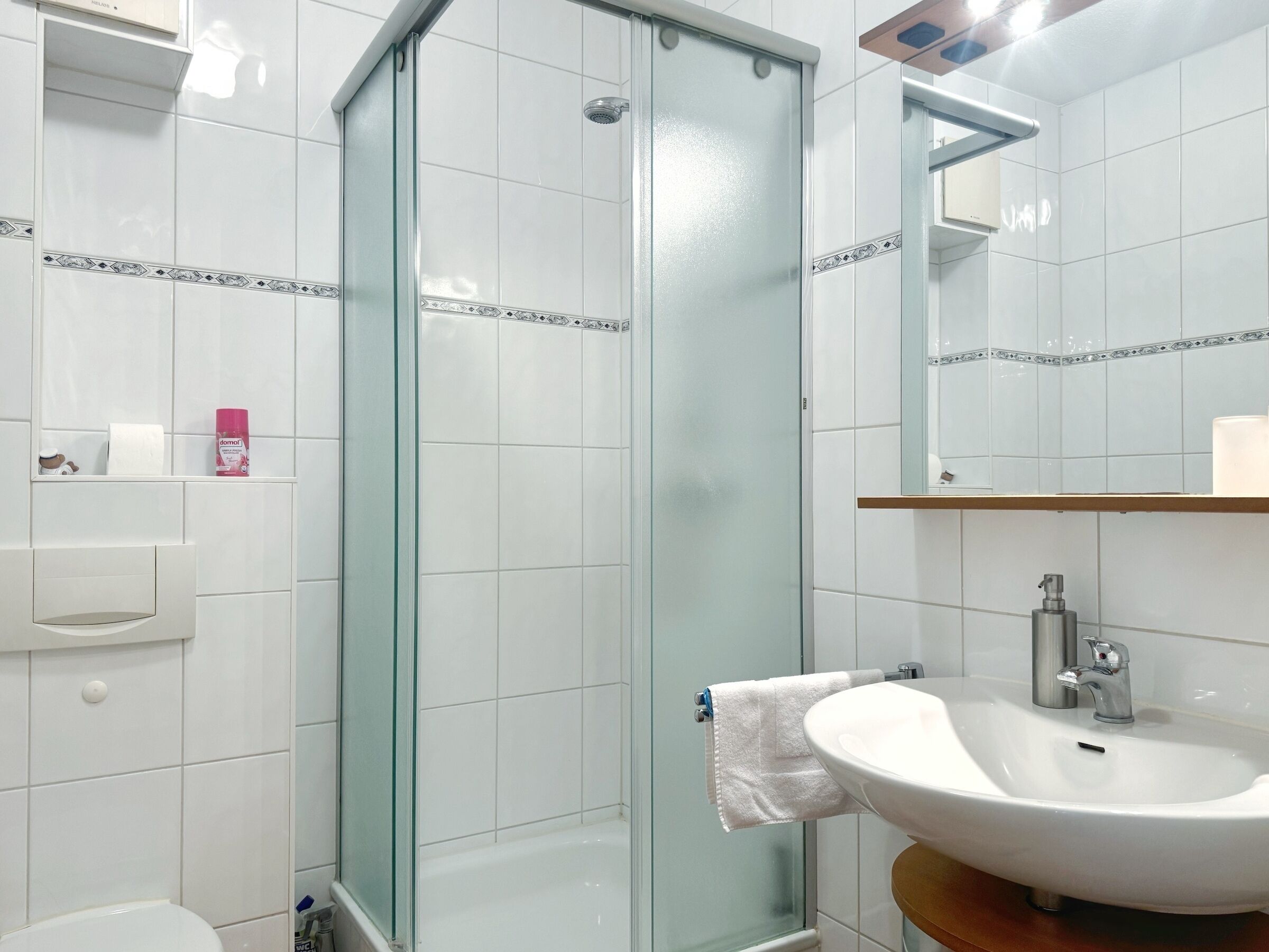 Dusche, Haartrockner, Handtücher