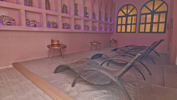 Un sauna, baño turco, baño turco/hammam, tratamientos corporales